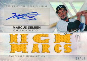 2015 Topps Triple Threads - Autographed Relics #TTAR-MS3 Marcus Semien Front