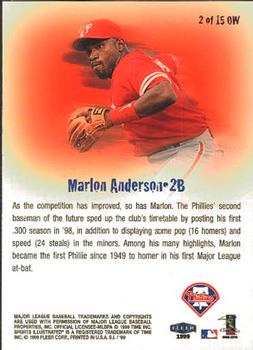 1999 Sports Illustrated - Ones To Watch #2OW Marlon Anderson  Back