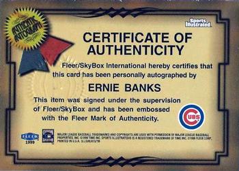 1999 Sports Illustrated Greats of the Game - Autographs #NNO Ernie Banks Back