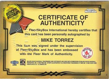1999 Sports Illustrated Greats of the Game - Autographs #NNO Mike Torrez Back