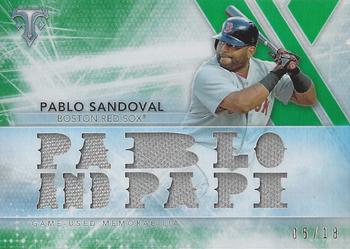 2015 Topps Triple Threads - Relics Emerald #TTR-PS1 Pablo Sandoval Front