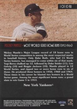 1999 Sports Illustrated Greats of the Game - Record Breakers #1RB Mickey Mantle Back