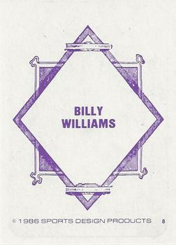 1986 Sports Design Products JD McCarthy #8 Billy Williams Back