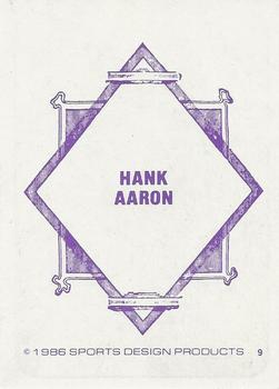 1986 Sports Design Products JD McCarthy #9 Hank Aaron Back