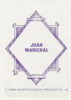 1986 Sports Design Products JD McCarthy #13 Juan Marichal Back