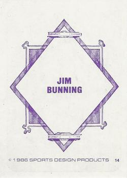 1986 Sports Design Products JD McCarthy #14 Jim Bunning Back