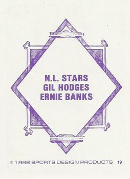 1986 Sports Design Products JD McCarthy #19 Gil Hodges / Ernie Banks Back