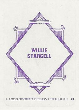 1986 Sports Design Products JD McCarthy #23 Willie Stargell Back