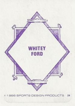 1986 Sports Design Products JD McCarthy #24 Whitey Ford Back