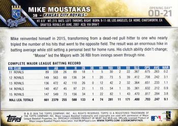 2016 Topps Opening Day #OD-21 Mike Moustakas Back