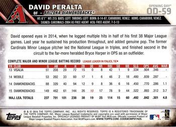 2016 Topps Opening Day #OD-59 David Peralta Back