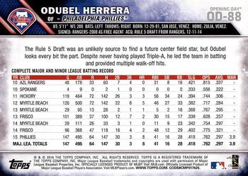 2016 Topps Opening Day #OD-88 Odubel Herrera Back