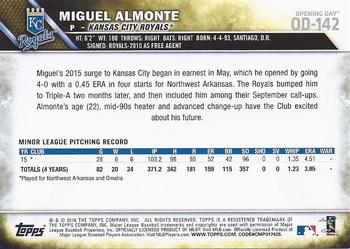 2016 Topps Opening Day #OD-142 Miguel Almonte Back