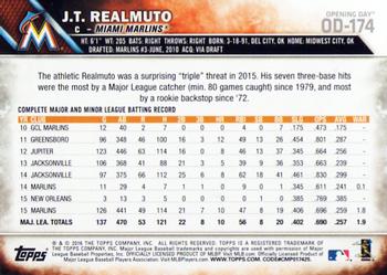 2016 Topps Opening Day #OD-174 J.T. Realmuto Back
