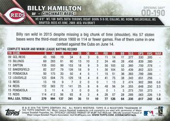 2016 Topps Opening Day #OD-190 Billy Hamilton Back