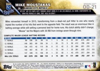 2016 Topps Opening Day #OD-21 Mike Moustakas Back