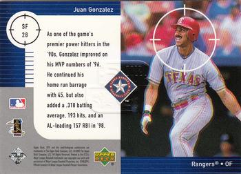 1999 SPx - Star Focus #SF28 Juan Gonzalez  Back