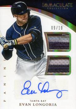 2015 Panini Immaculate Collection - Immaculate Auto Dual Materials Prime #17 Evan Longoria Front