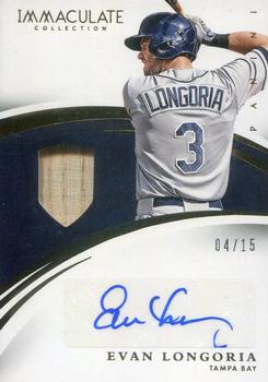 2015 Panini Immaculate Collection - Immaculate Auto Materials #16 Evan Longoria Front
