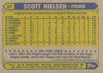 1987 Topps #57 Scott Nielsen Back