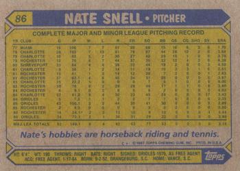 1987 Topps #86 Nate Snell Back