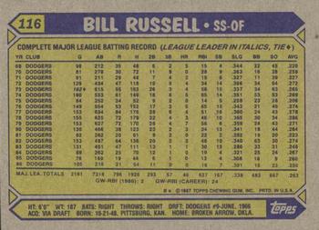 1987 Topps #116 Bill Russell Back