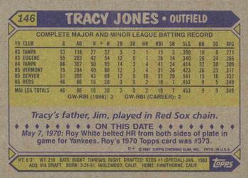1987 Topps #146 Tracy Jones Back