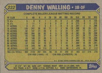 1987 Topps #222 Denny Walling Back
