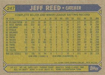1987 Topps #247 Jeff Reed Back