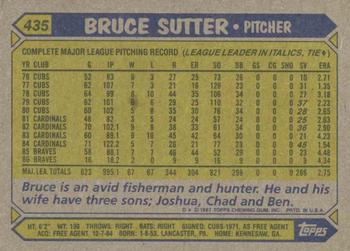 1987 Topps #435 Bruce Sutter Back