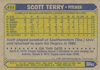 1987 Topps #453 Scott Terry Back