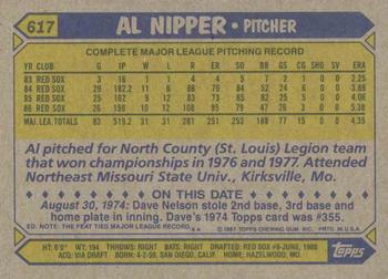 1987 Topps #617 Al Nipper Back