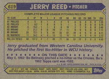 1987 Topps #619 Jerry Reed Back