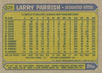 1987 Topps #629 Larry Parrish Back