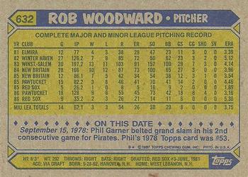 1987 Topps #632 Rob Woodward Back