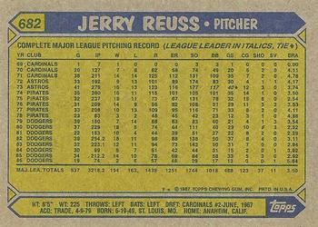 1987 Topps #682 Jerry Reuss Back