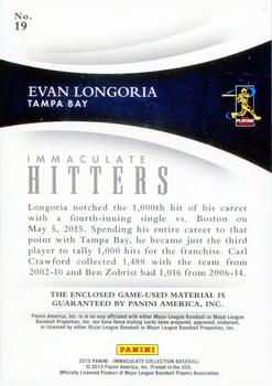 2015 Panini Immaculate Collection - Immaculate Hitters Blue #19 Evan Longoria Back