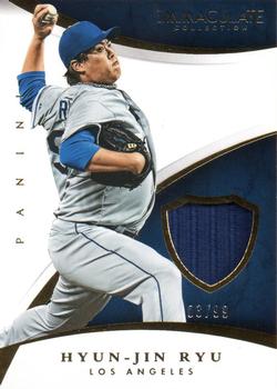 2015 Panini Immaculate Collection - Immaculate Swatches #20 Hyun-Jin Ryu Front