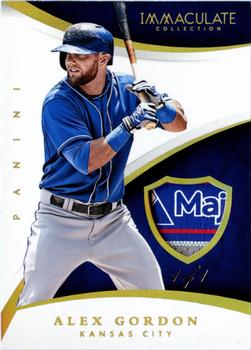 2015 Panini Immaculate Collection - Immaculate Swatches Laundry Tags #12 Alex Gordon Front