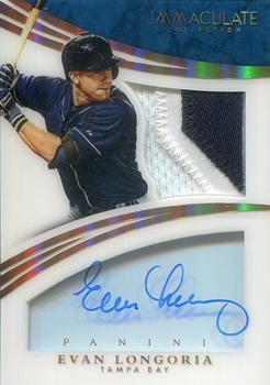 2015 Panini Immaculate Collection - Shadowbox Material Signatures Prime #21 Evan Longoria Front