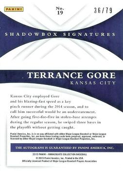 2015 Panini Immaculate Collection - Shadowbox Signatures #19 Terrance Gore Back