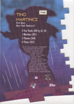 1999 Stadium Club - Triumvirate Luminescent #T15C Tino Martinez  Back