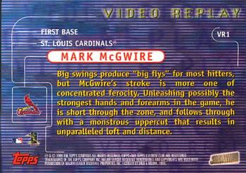 1999 Stadium Club - Video Replay #VR1 Mark McGwire Back