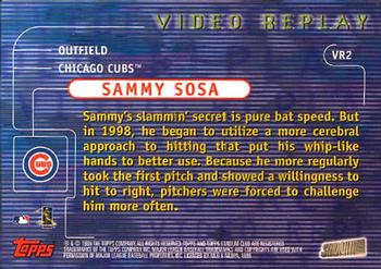 1999 Stadium Club - Video Replay #VR2 Sammy Sosa Back