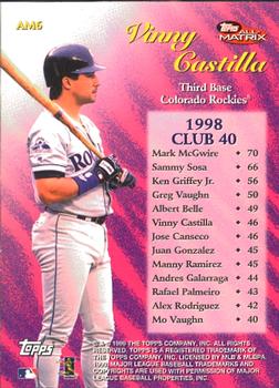 1999 Topps - All-Matrix #AM6 Vinny Castilla Back