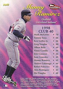 1999 Topps - All-Matrix #AM9 Manny Ramirez Back