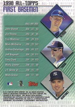 1999 Topps - All-Topps Mystery Finest #M5 Jim Thome Back