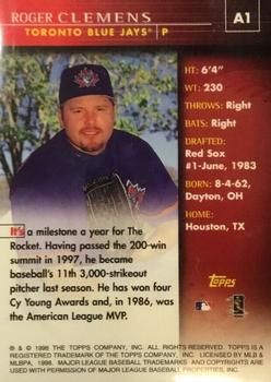 1999 Topps - Autographs #A1 Roger Clemens  Back