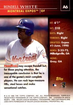 1999 Topps - Autographs #A6 Rondell White  Back