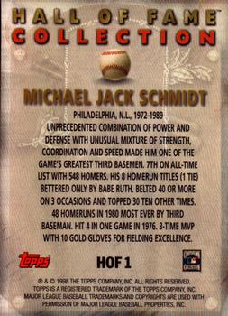 1999 Topps - Hall of Fame Collection #HOF1 Mike Schmidt  Back